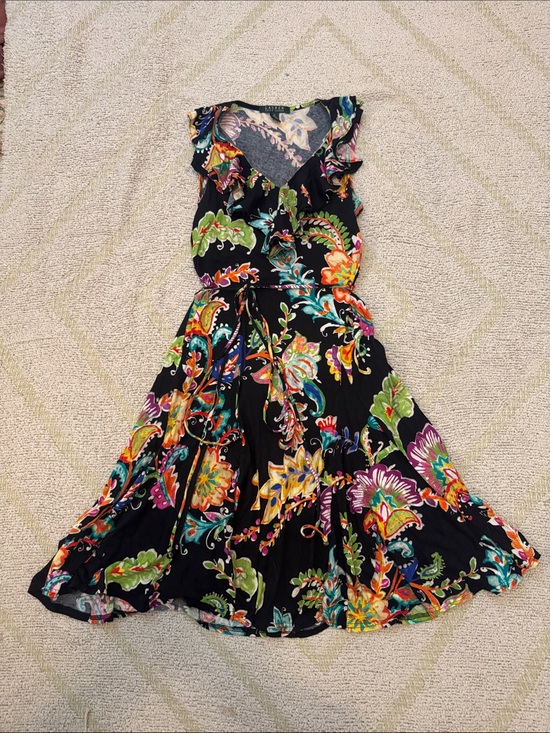 Ralph Lauren Dresses & Skirts - Ralph Lauren Black Floral Paisley Midi Dress